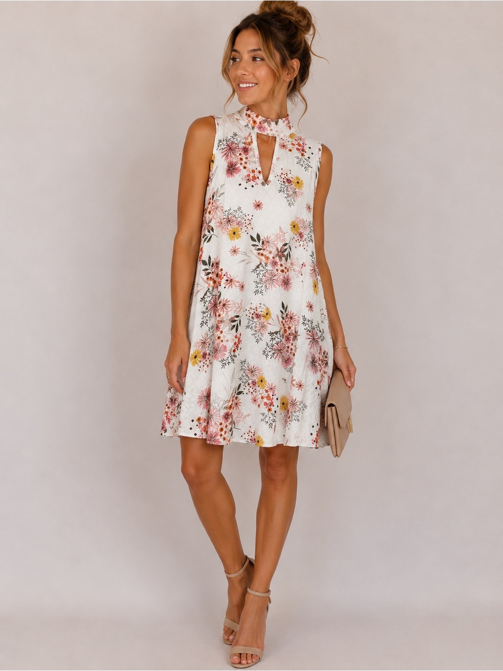 ✨🌸 Pants Store Floral Mock Neck Dress | Boutique Swing Dress NWT 🌸✨